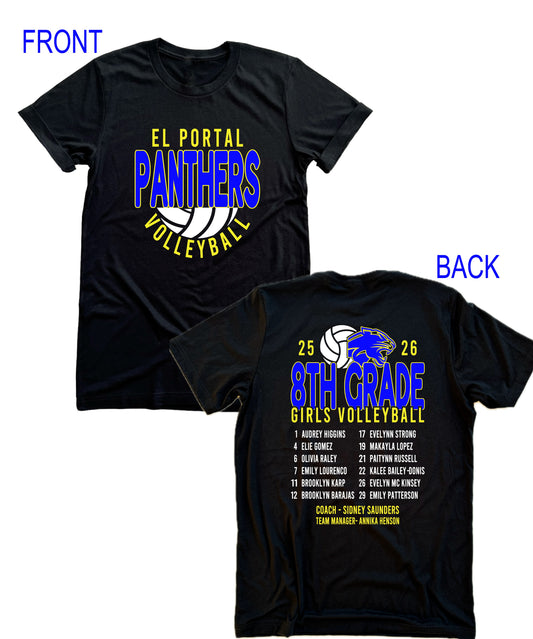 El Portal Volleyball 8th Grade Shirt