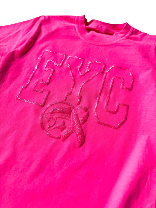 EYC - BREAST CANCER - PINK GLITTER PUFF