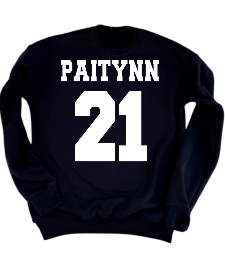 ADD NAME AND NUMBER TO THE BACK