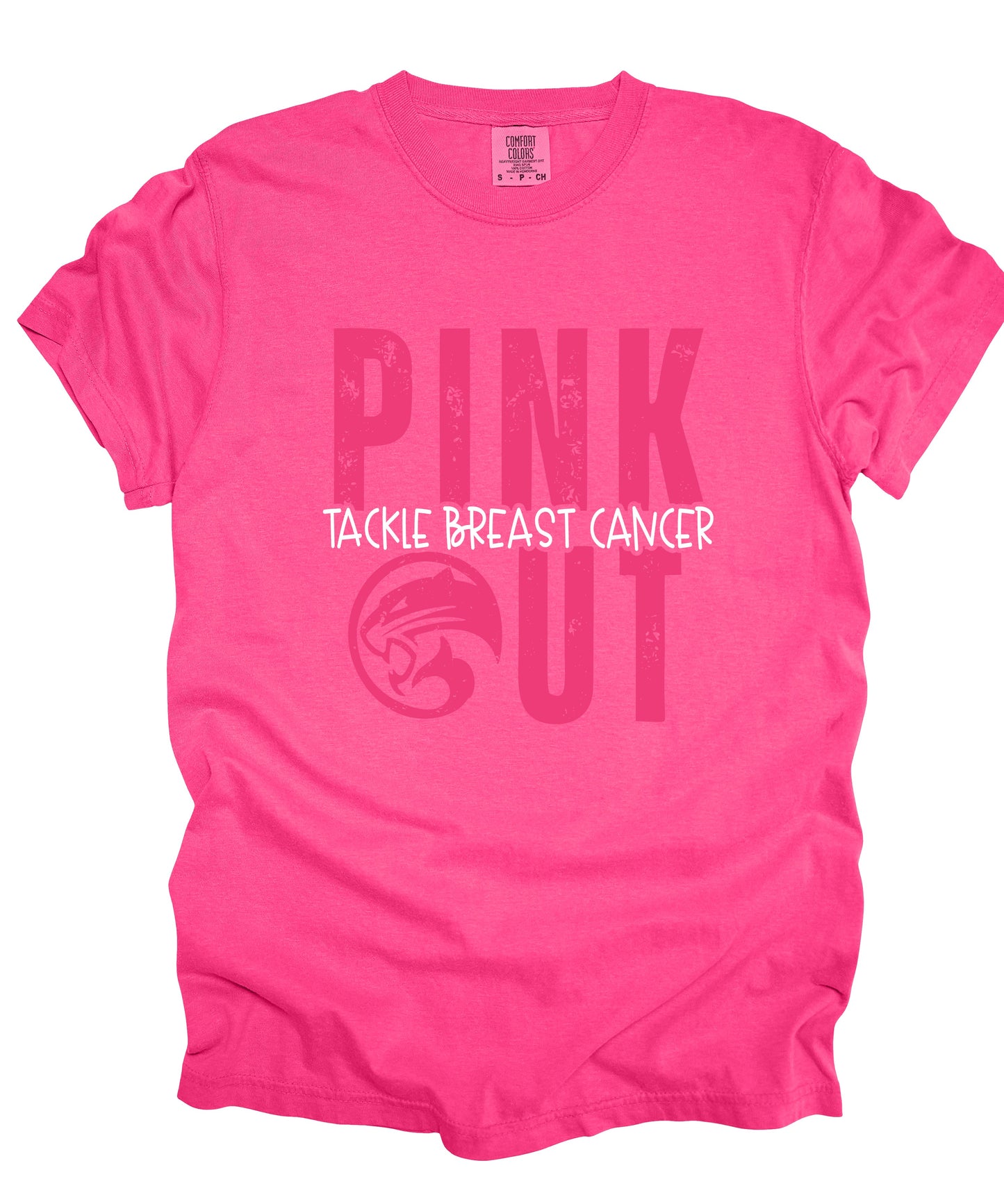 PINK OUT - TACKLE BREAST CANCER - NEON PINK SHIRT