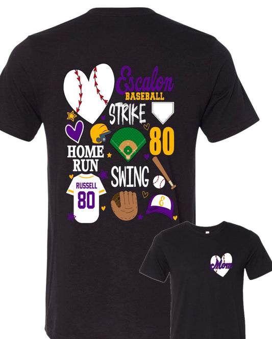 Escalon Little League- Baseball Doodle - Customizable - Multiple Shirt Styles