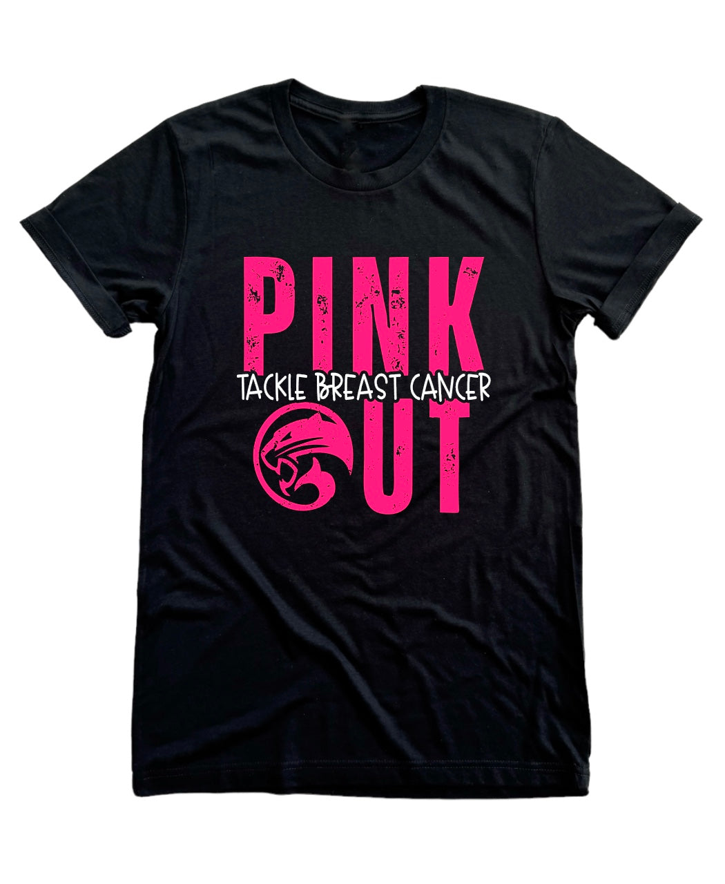 PINK OUT - TACKLE BREAST CANCER - BLACK SHIRT