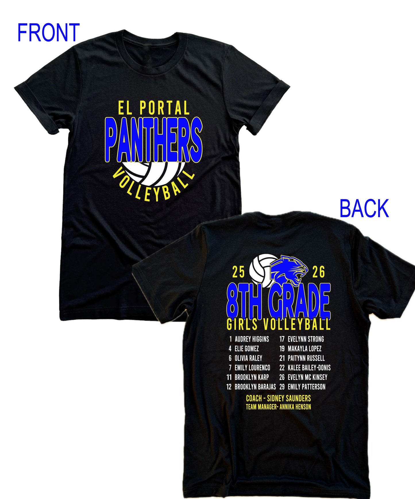 El Portal Volleyball 8th Grade Shirt