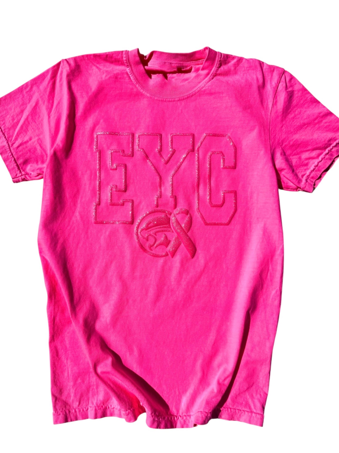 EYC - BREAST CANCER - PINK GLITTER PUFF