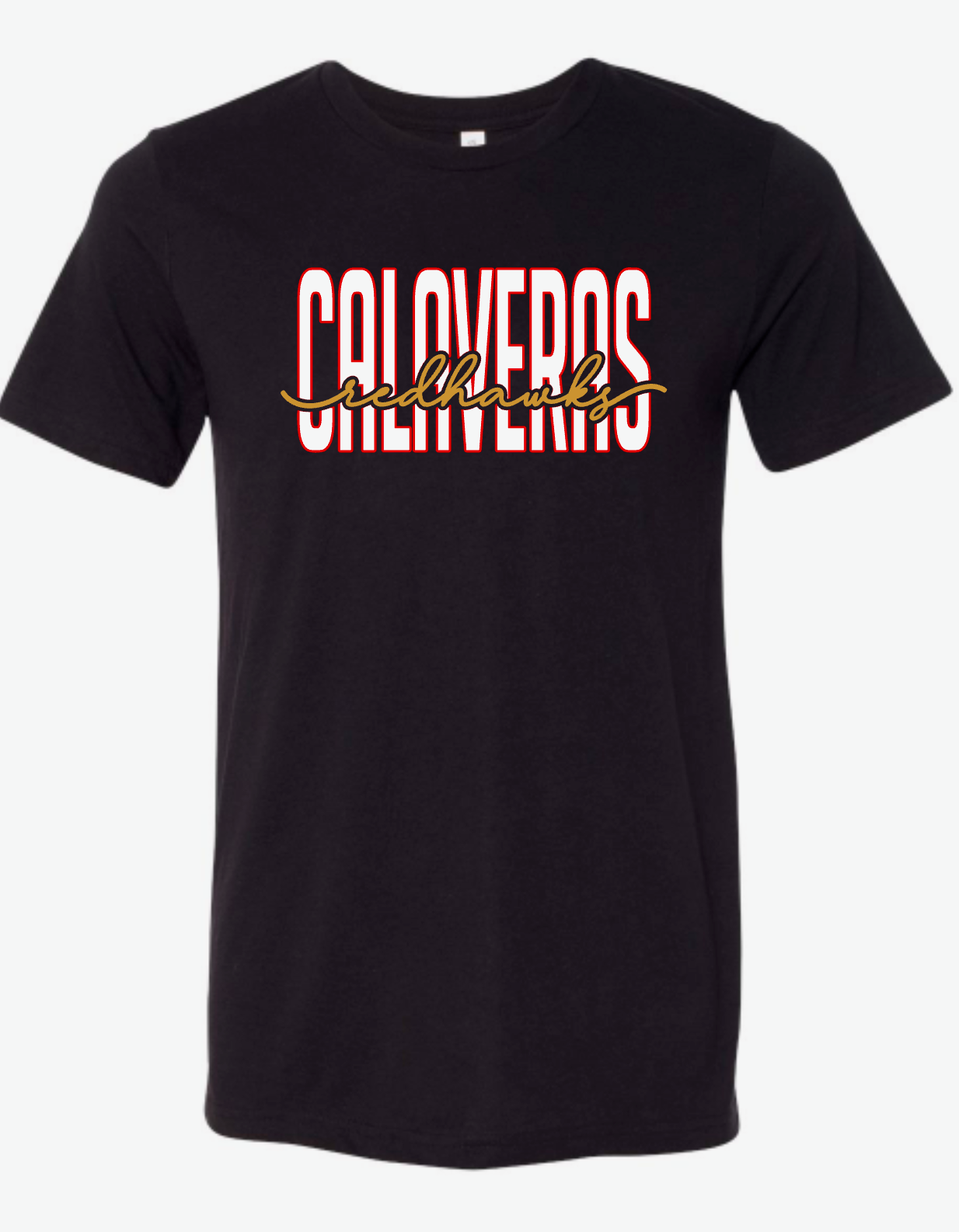 Calaveras Jr. Redhawks - CALAVERAS CURSIVE- BLACK APPAREL - Multiple Shirt Styles