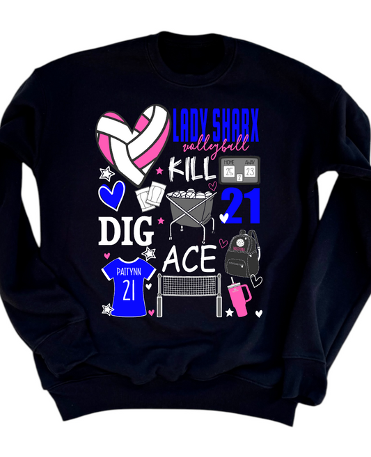 Lady Sharx Doodle - CUSTOMIZABLE - Multiple Styles