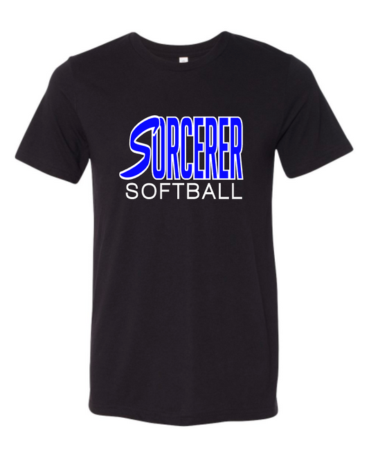 Sorcerers Softball Simple - BLACK - MULTIPLE APPAREL STYLES