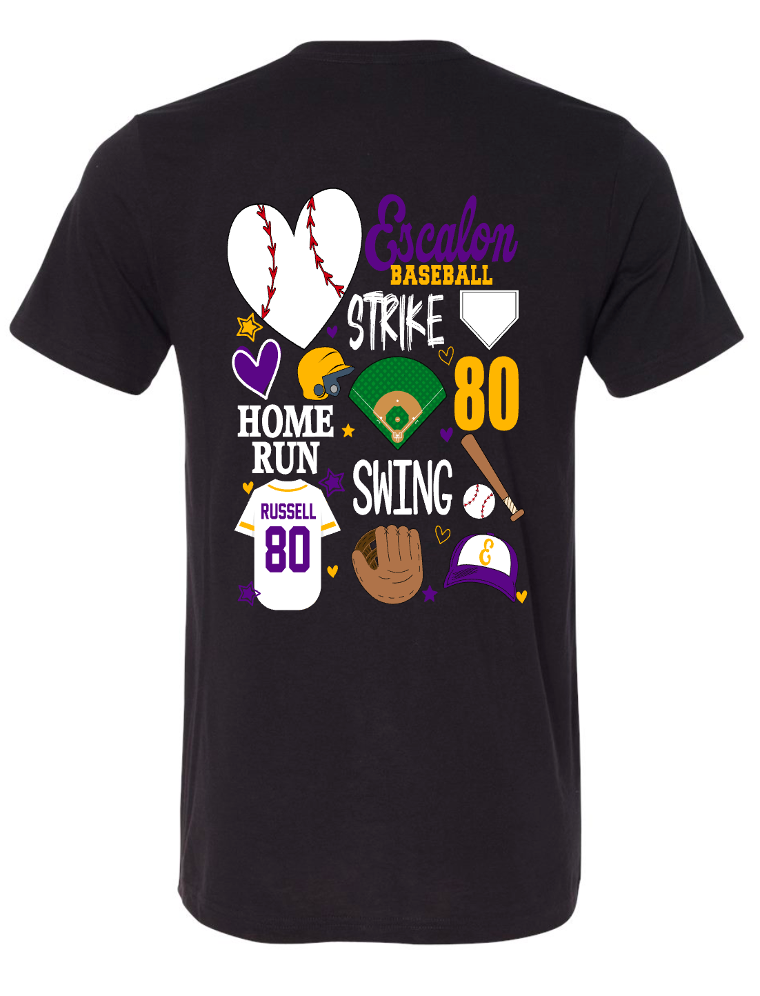 Escalon Little League- Baseball Doodle - Customizable - Multiple Shirt Styles