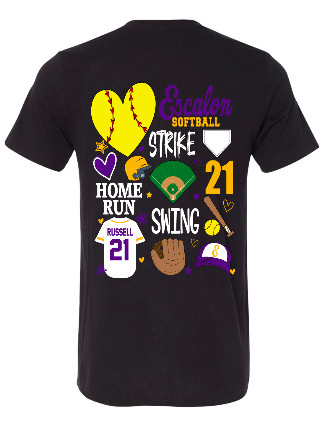 Escalon Little League- Softball Doodle - Customizable - Multiple Shirt Styles