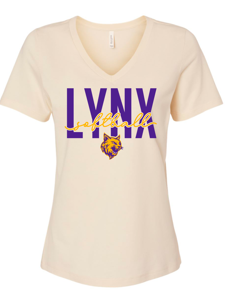 Lynx Softball - Cursive - Cream Apparel- MULTIPLE STYLES