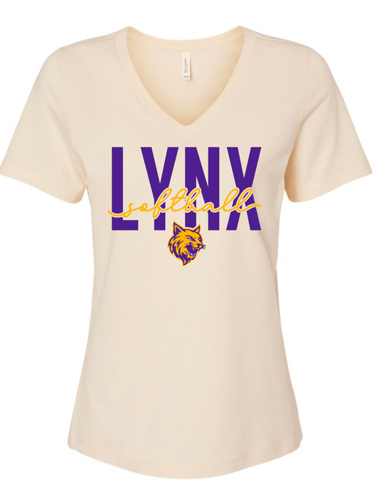 Lynx Softball - Cursive - Cream Apparel- MULTIPLE STYLES