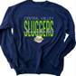 Sluggers Baseball - Cursive - Navy apparel - Multiple Styles