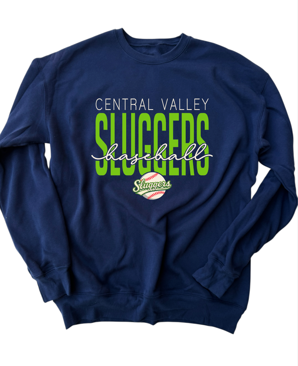 Sluggers Baseball - Cursive - Navy apparel - Multiple Styles