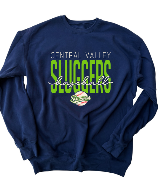 Sluggers Baseball - Cursive - Navy apparel - Multiple Styles