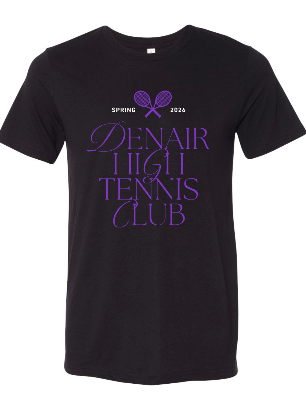 Denair Tennis- Club II - BLACK APPAREL- MULTIPLE APPAREL STYLES
