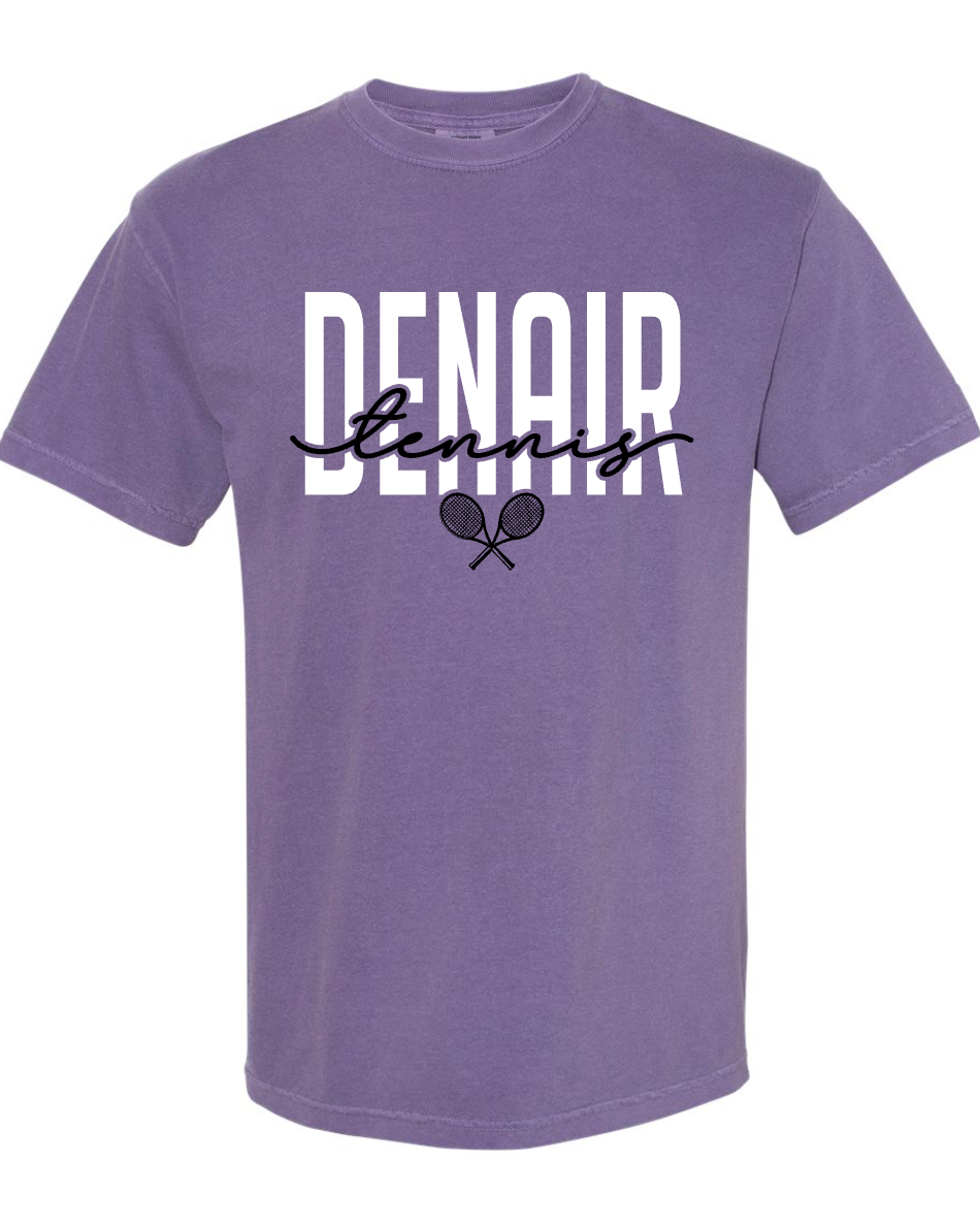 Denair Tennis - cursive - Purple Apparel- MULTIPLE STYLES