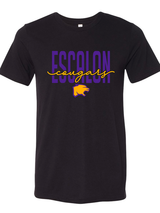 Escalon Cougars - Cursive - Black Apparel - MULTIPLE APPAREL STYLES