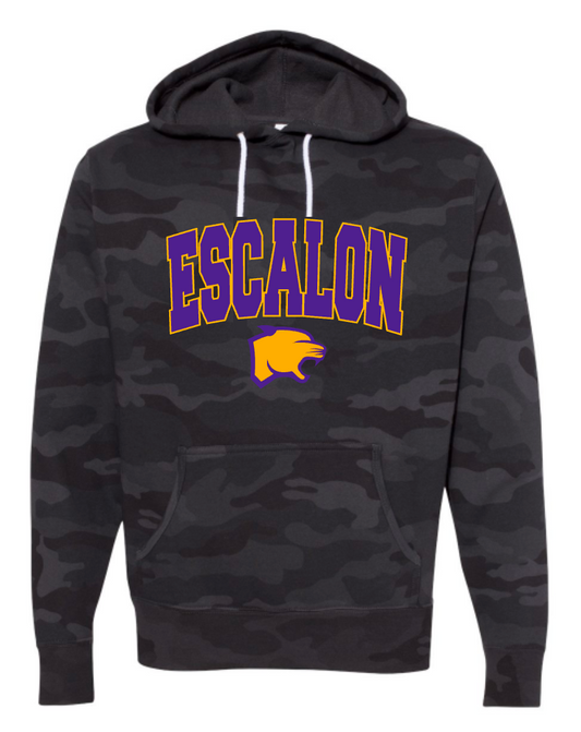 Escalon Cougars - Arched Head- Black Camo Apparel - MULTIPLE APPAREL STYLES