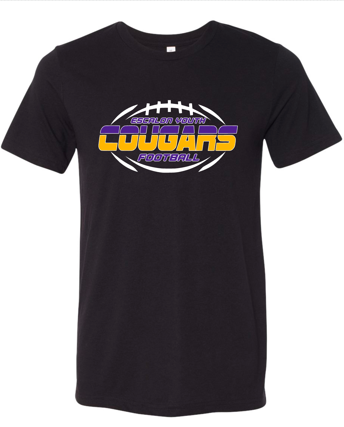 Escalon Youth Cougars - Football 2 - BLACK APPAREL - Multiple Shirt Styles