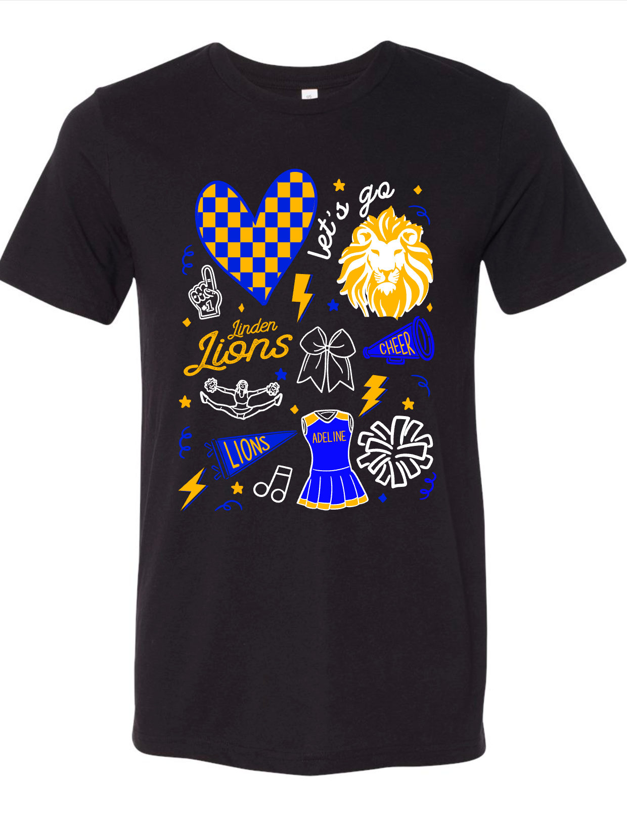Linden Lions - CHEER DOODLE - Multiple Shirt Styles