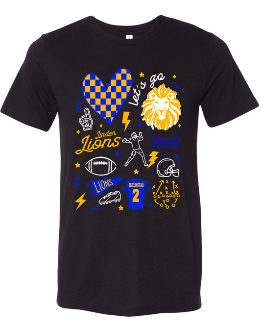 Linden Lions - FOOTBALL DOODLE - Multiple Shirt Styles