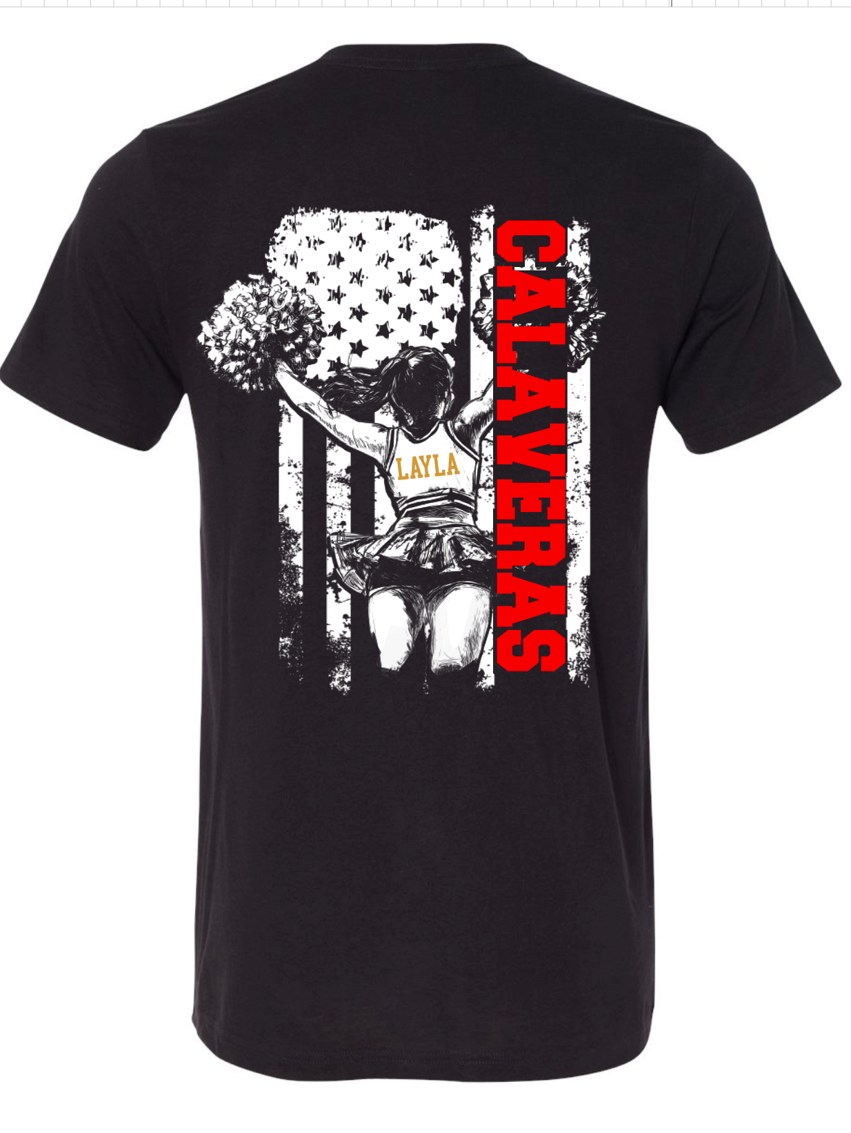 Calaveras Jr. Redhawks -CALAVERAS CHEER FLAG- Multiple Shirt Styles