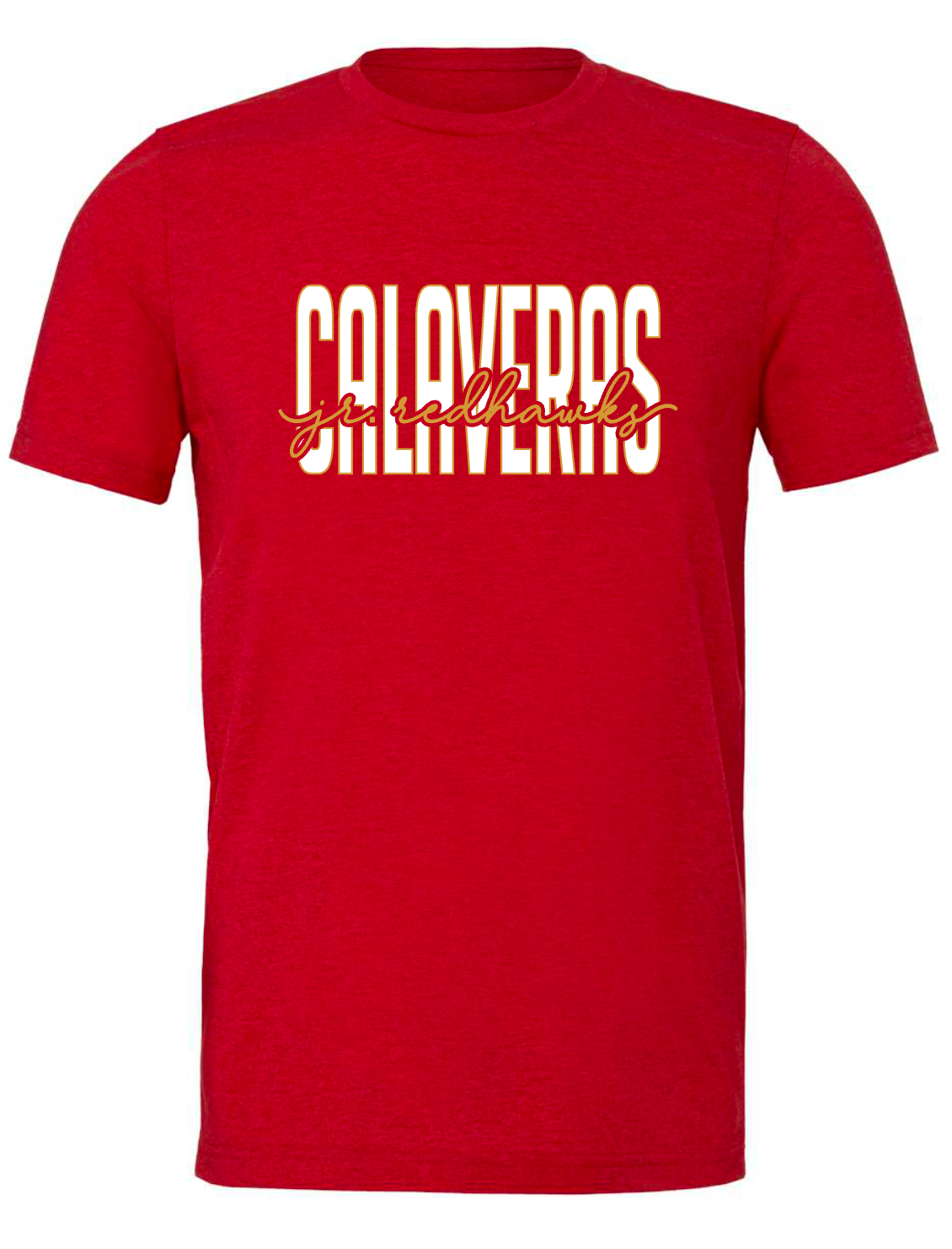Calaveras Jr. Redhawks - CURSIVE - RED APPAREL - Multiple Shirt Styles