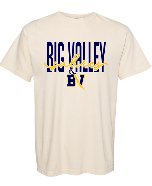 Big Valley Sabres - Cream Cursive- MULTIPLE SHIRT STYLES