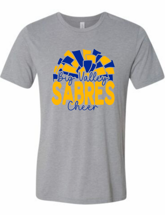 Big Valley Sabres - GREY Cheer - MULTIPLE SHIRT STYLES