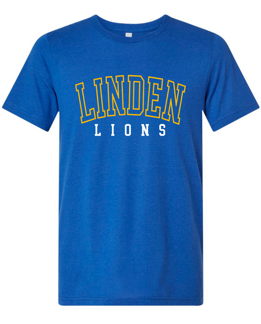 Linden Lions - Simple Arch - BLUE APPAREL - Multiple Shirt Styles