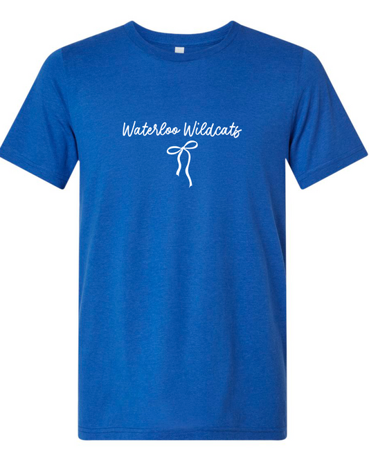 Waterloo Wildcats - Simple Bow- BLUE SHIRTS - Multiple Shirt Styles