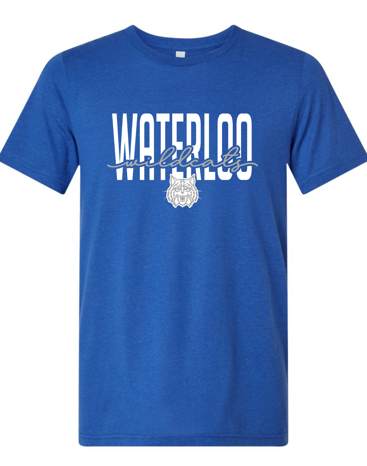 Waterloo Wildcats - Cursive- BLUE SHIRTS - Multiple Shirt Styles