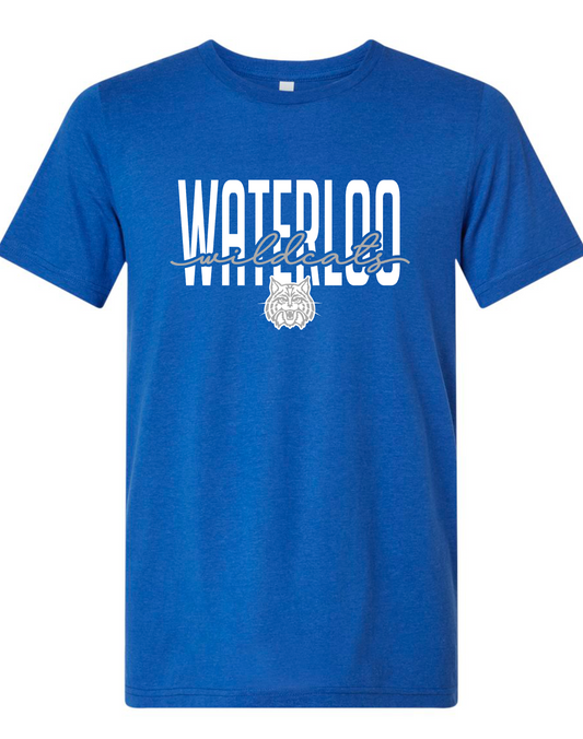 Waterloo Wildcats - Cursive- BLUE SHIRTS - Multiple Shirt Styles