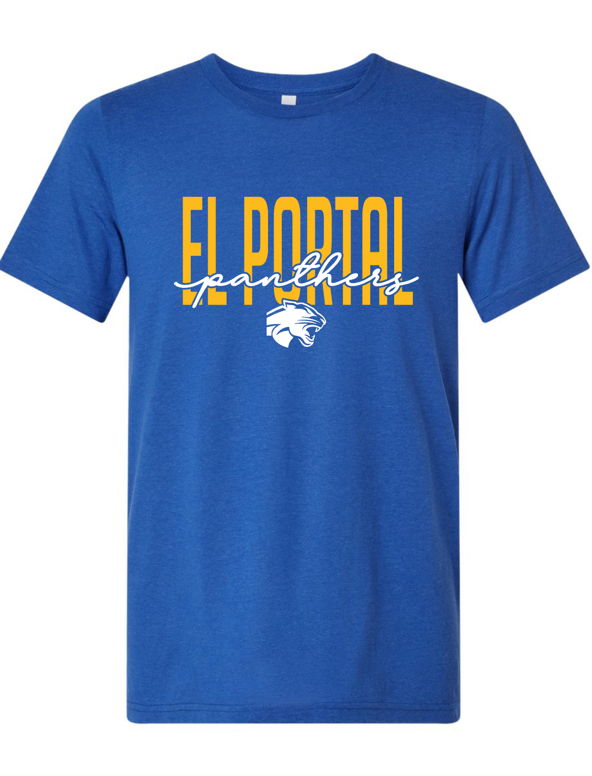 El Portal Panthers - Cursive - BLUE APPAREL - MULTIPLE SHIRT STYLES