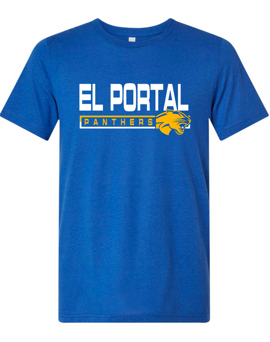 El Portal Panthers - Rectangle - BLUE APPAREL - MULTIPLE SHIRT STYLES