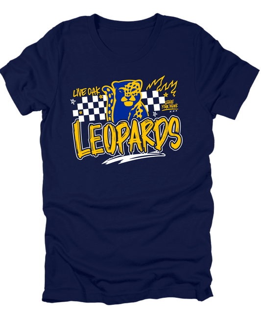 Live Oak Leopards-Edgy Checkered  - Multiple Shirt Styles