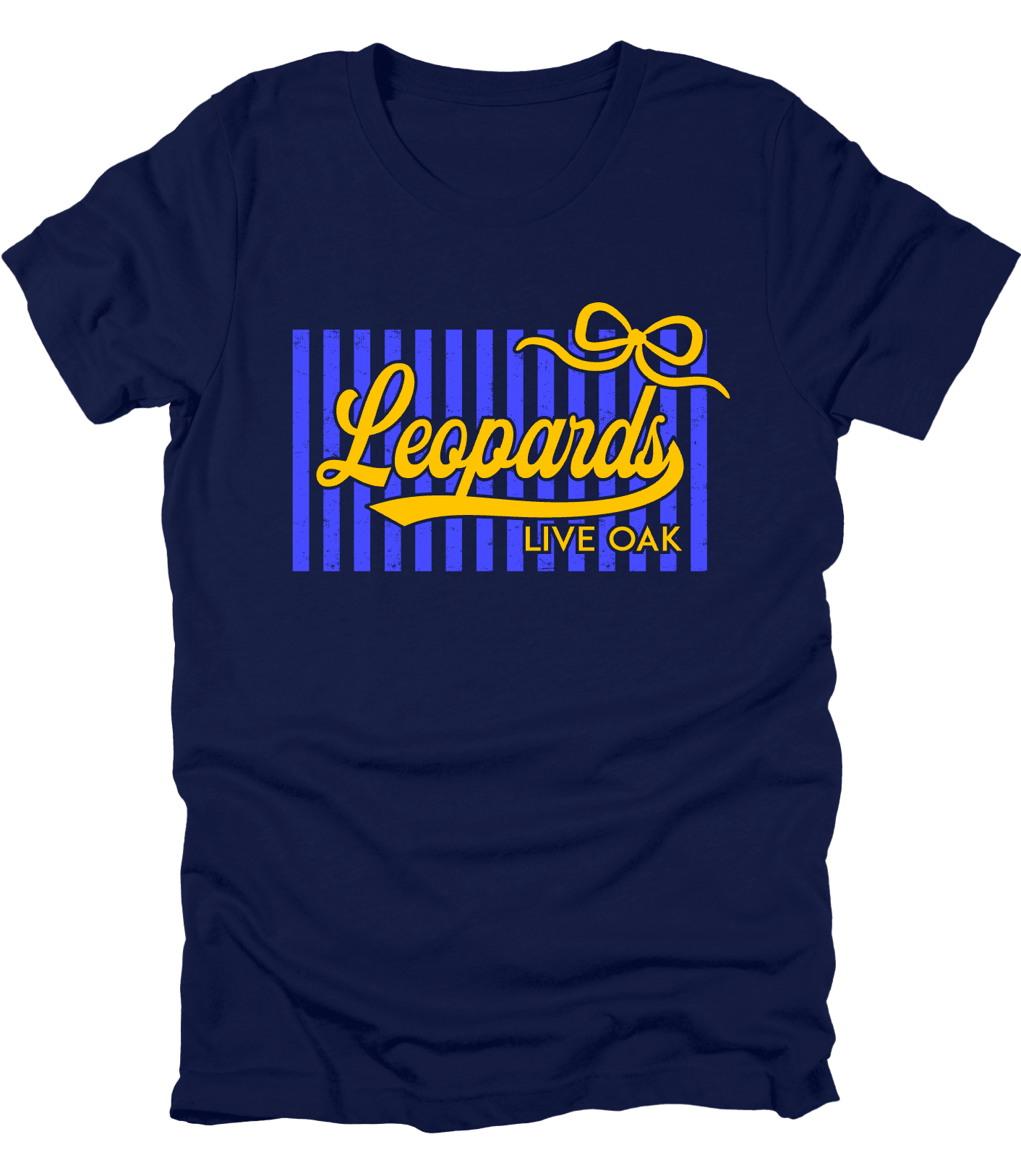 Live Oak Leopards- Stripes & Bow - Multiple Shirt Styles