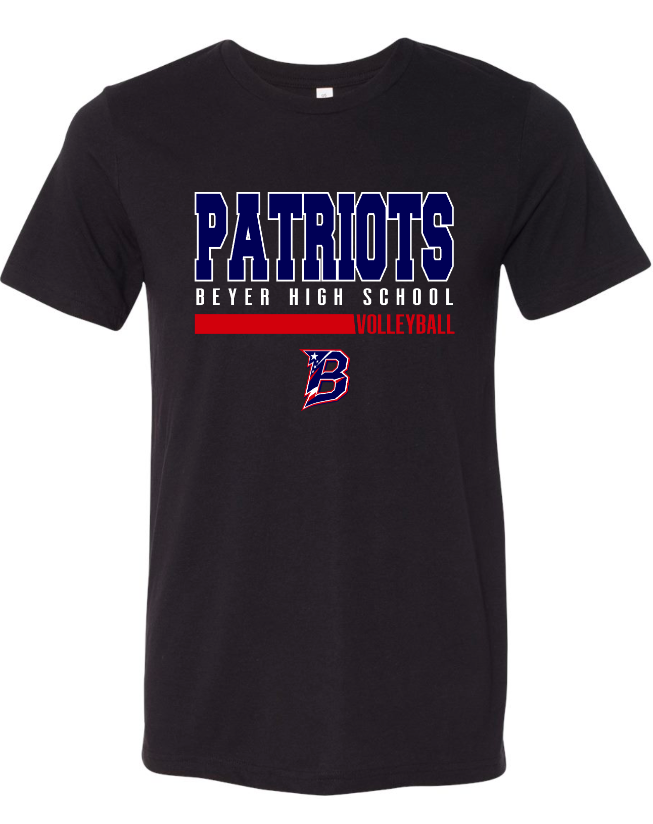 Beyer Patriots -Volleyball Lines - BLACK APPAREL -  MULTIPLE SHIRT STYLES
