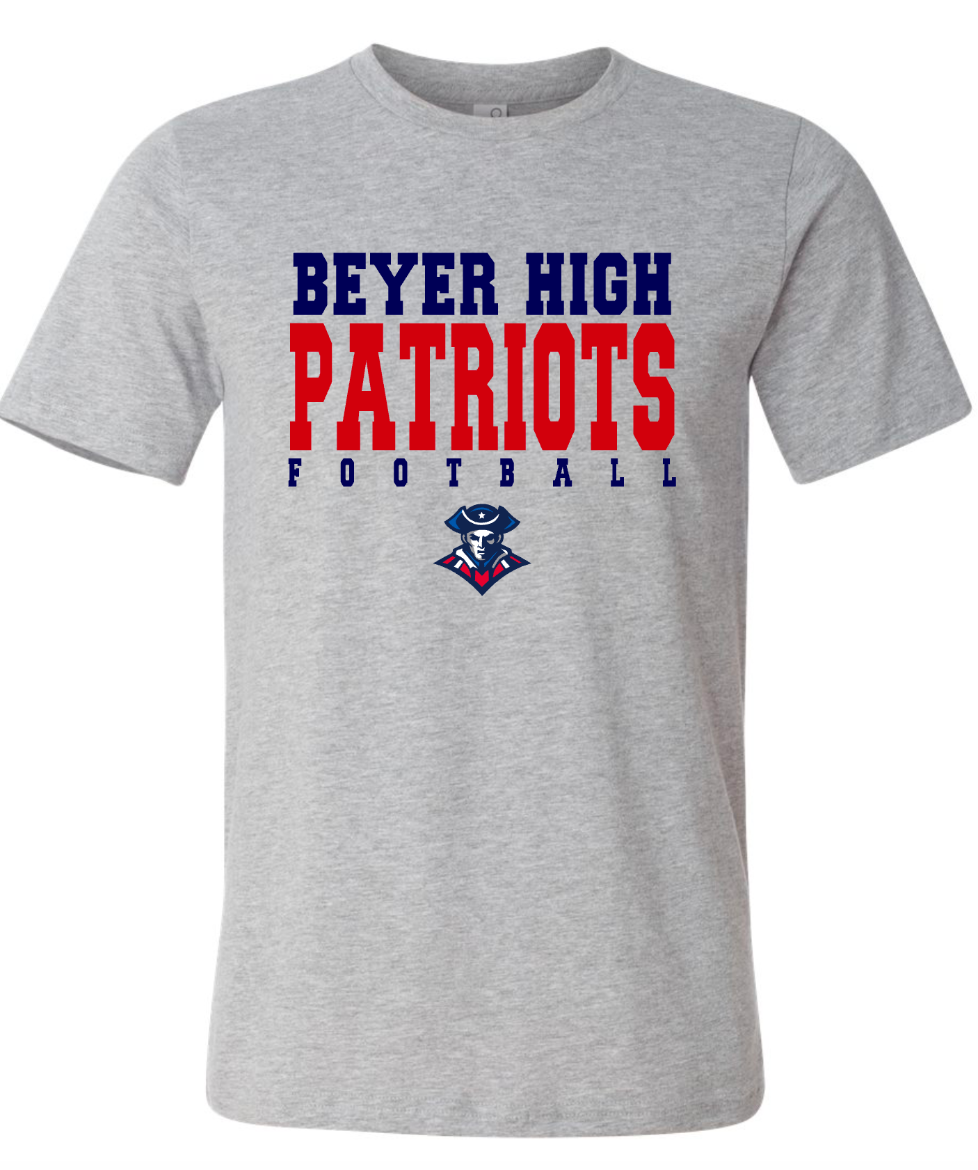Beyer Patriots - Football Simple - GREY APPAREL -  MULTIPLE SHIRT STYLES