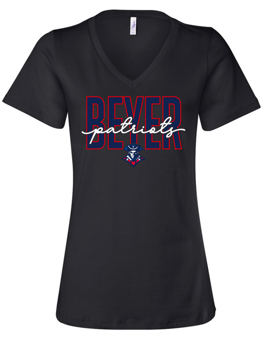 Beyer Patriots - Cursive - BLACK APPAREL -  MULTIPLE SHIRT STYLES