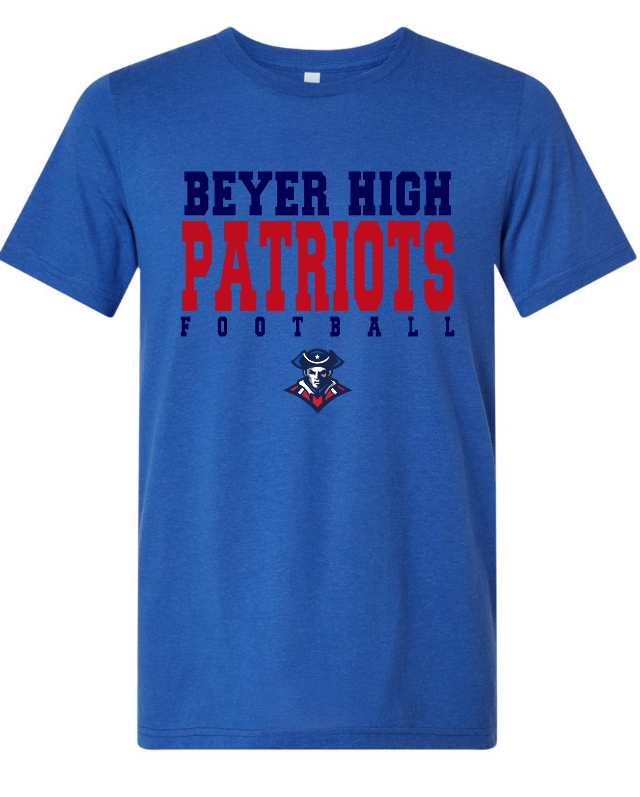 Beyer Patriots - Football Simple - BLUE APPAREL -  MULTIPLE SHIRT STYLES