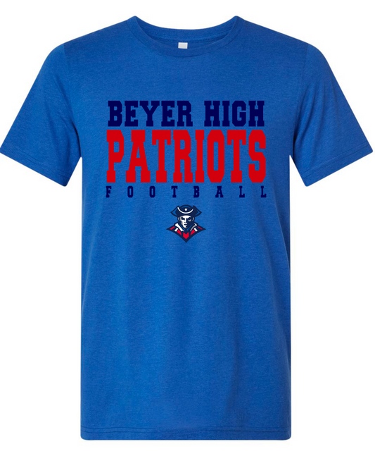 Beyer Patriots - Football Simple - BLUE APPAREL -  MULTIPLE SHIRT STYLES