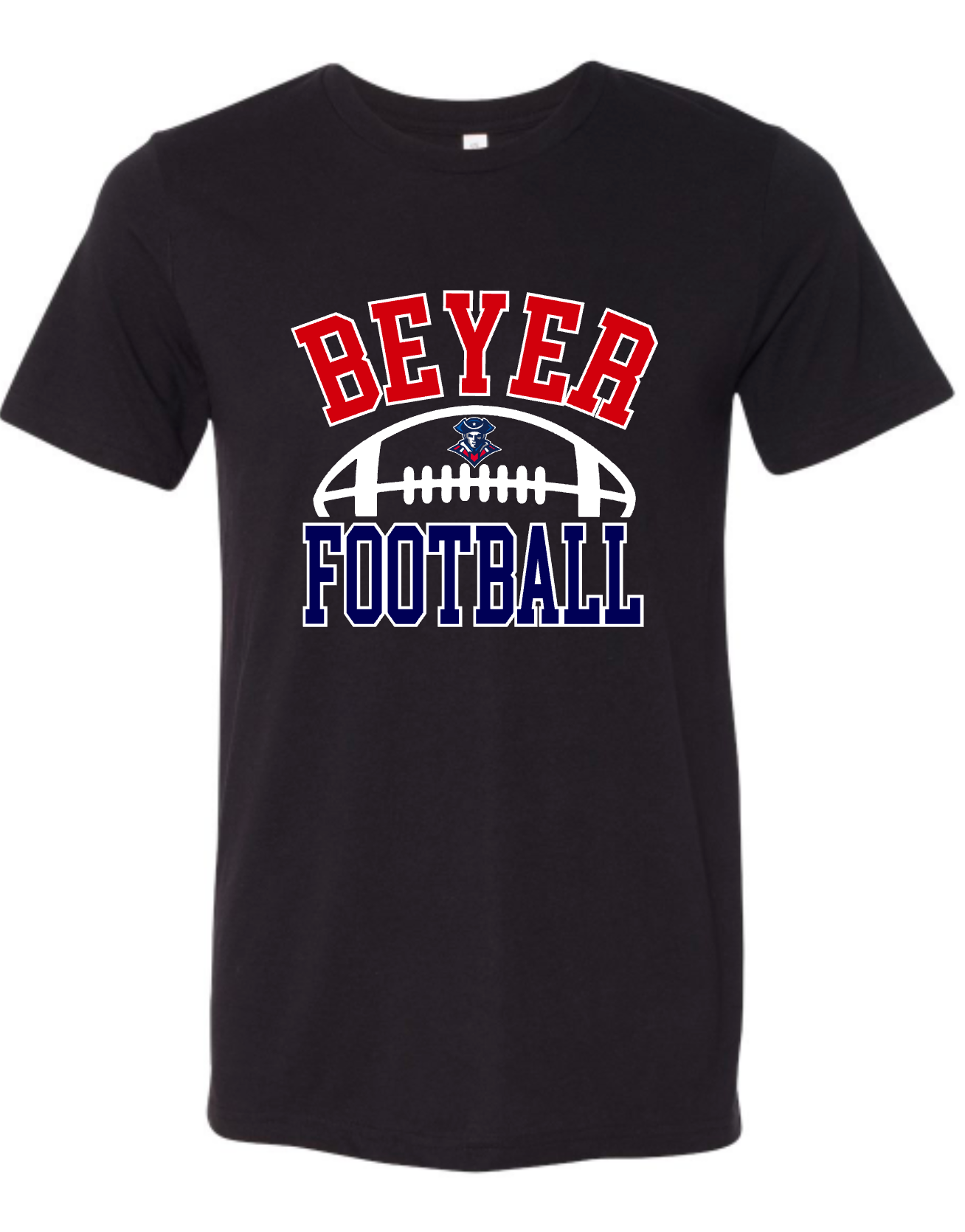 Beyer Patriots - Half Football - BLACK APPAREL -  MULTIPLE SHIRT STYLES