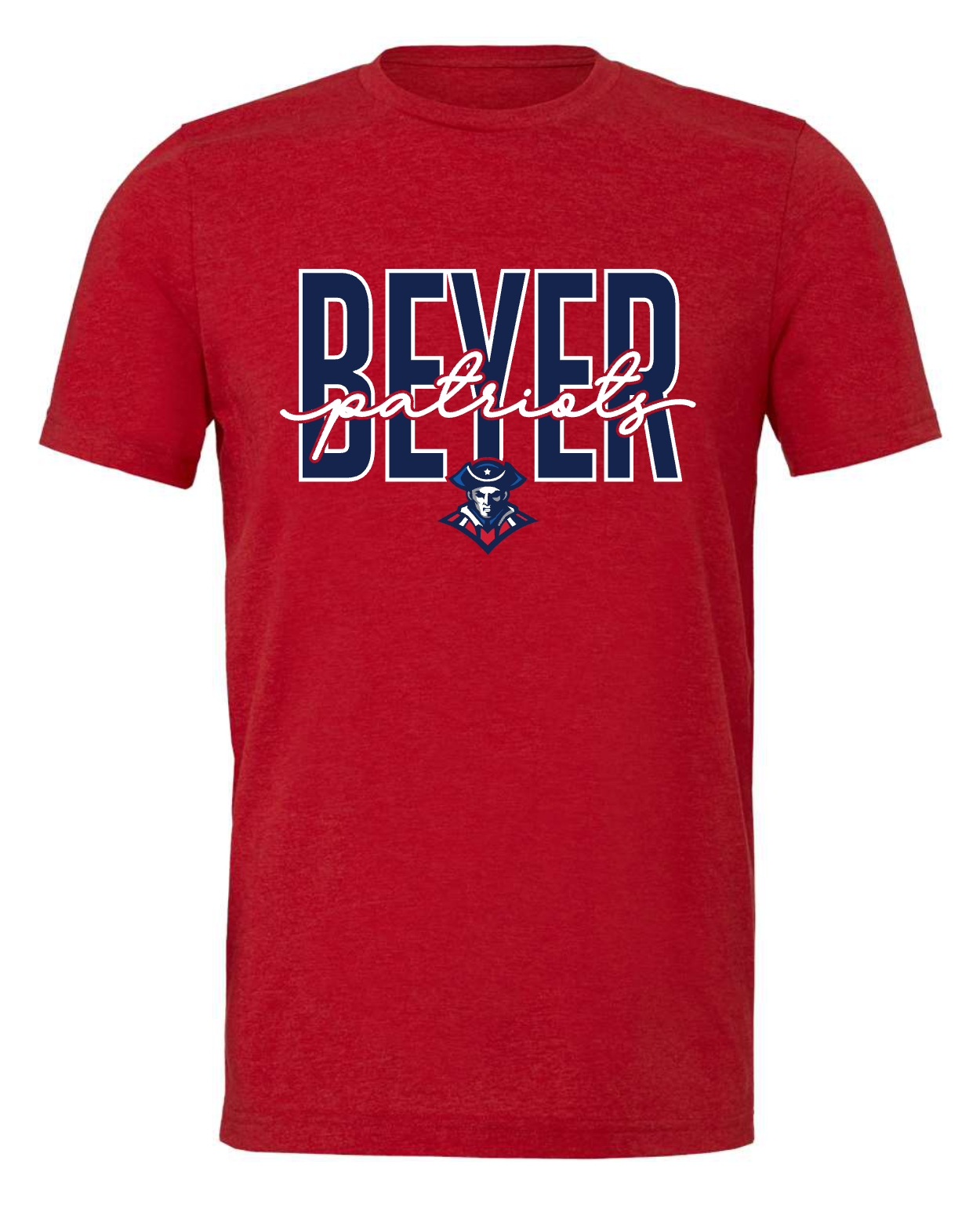 Beyer Patriots - Cursive - RED APPAREL -  MULTIPLE SHIRT STYLES