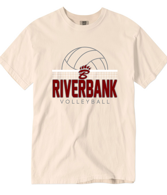 Riverbank Bruins Volleyball - Net & Ball - CREAM APPAREL  -  MULTIPLE SHIRT STYLES