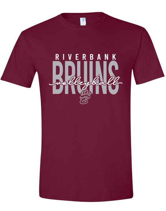 Riverbank Bruins Volleyball - Cursive  -  MULTIPLE SHIRT STYLES