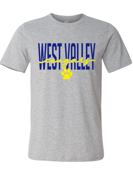 West Valley Christian Academy - CURSIVE - Light Grey Apparel - MULTIPLE SHIRT STYLES