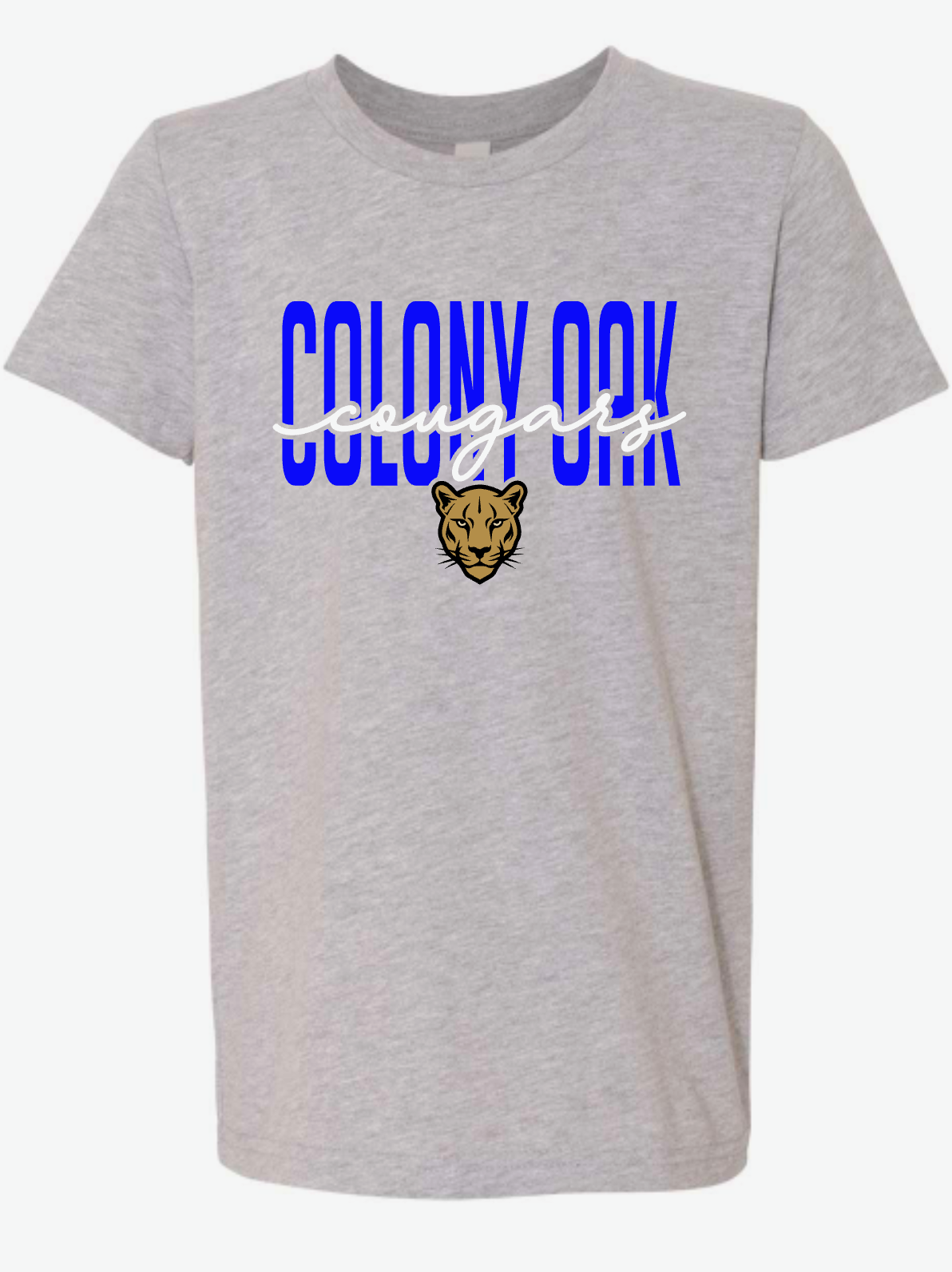 Colony Oak - Cursive - GREY APPAREL - MULTIPLE SHIRT STYLES