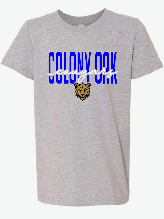 Colony Oak - Cursive - GREY APPAREL - MULTIPLE SHIRT STYLES