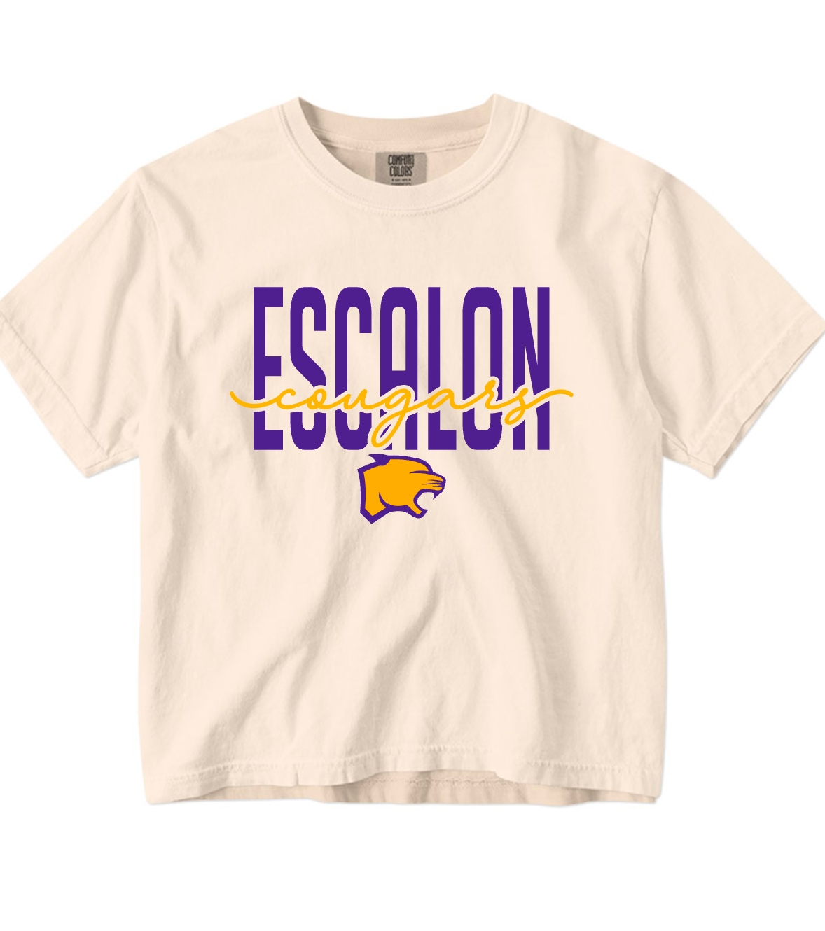 Escalon Cougars - Cursive - Cream Apparel - MULTIPLE APPAREL STYLES